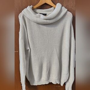Elegant Cream Cowl Neck Sweater